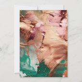 Abstract smaragdgroen roos gouden bruid kaart (Achterkant)