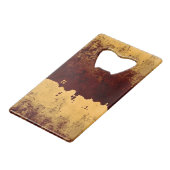 Abstract smeltgoud creditkaart flessenopener (Voorkant Gekanteld)