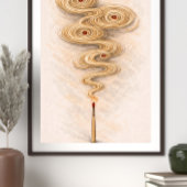 abstract smoke art | matchstick illustration poster