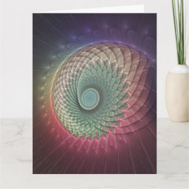 Abstract Snail Colorful Modern Fractal Art Bedankkaart