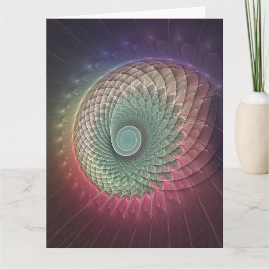 Abstract Snail Colorful Modern Fractal Art Bedankkaart (Voorkant)