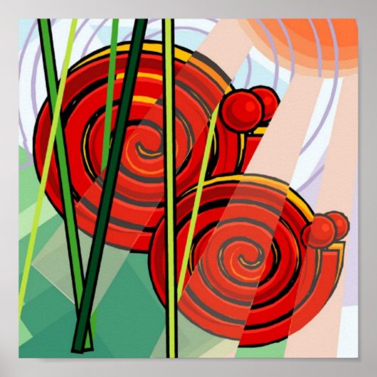 Abstract Snail Poster 15x15 (Voorkant)
