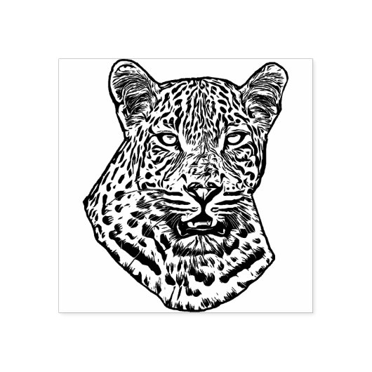 Abstract Sneeuwluipaard Origineel oerwoud Animal A Rubberstempel (Afrduk)