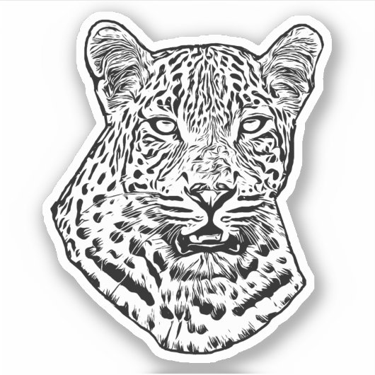 Abstract Sneeuwluipaard Origineel oerwoud Animal A Sticker (Voorkant)