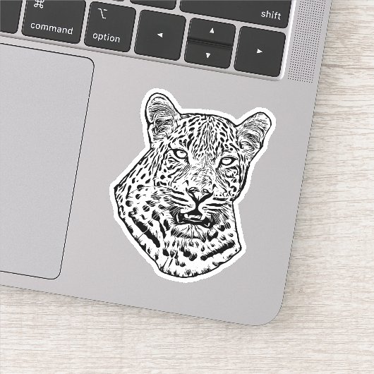 Abstract Sneeuwluipaard Origineel oerwoud Animal A Sticker (Detail)