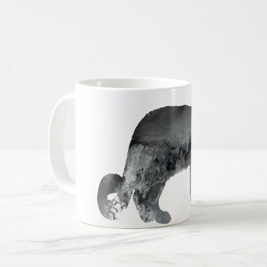 Abstract sneeuwvloersilhouet koffiemok (Voorkant links)