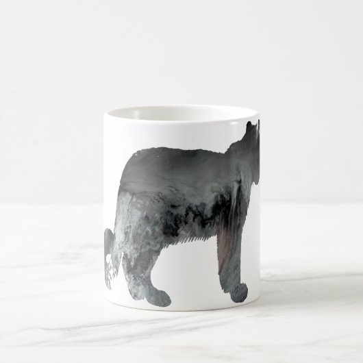 Abstract sneeuwvloersilhouet koffiemok (Center)