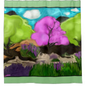 Abstract Snoep katoen Douchegordijn (Voorkant)