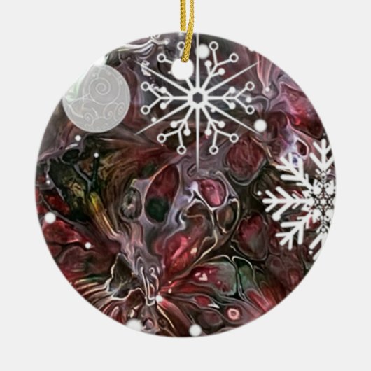 Abstract Snowflake Holiday Ornament (Voorkant)