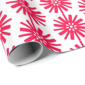 Abstract Snowflake Pattern Red Cadeaupapier (Rol Hoek)