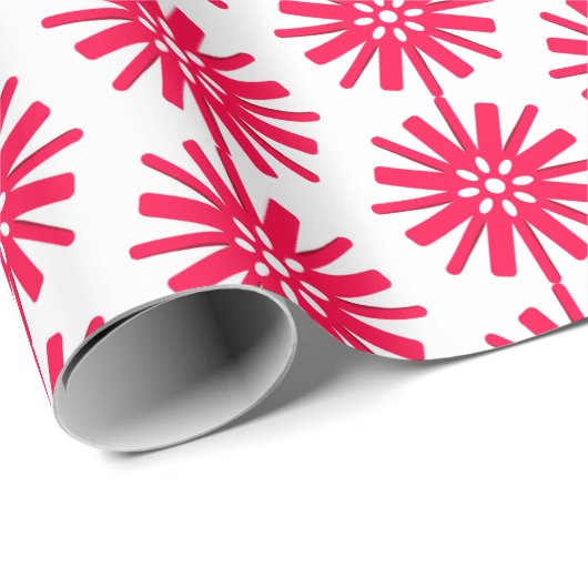 Abstract Snowflake Pattern Red Cadeaupapier (Rol Hoek)