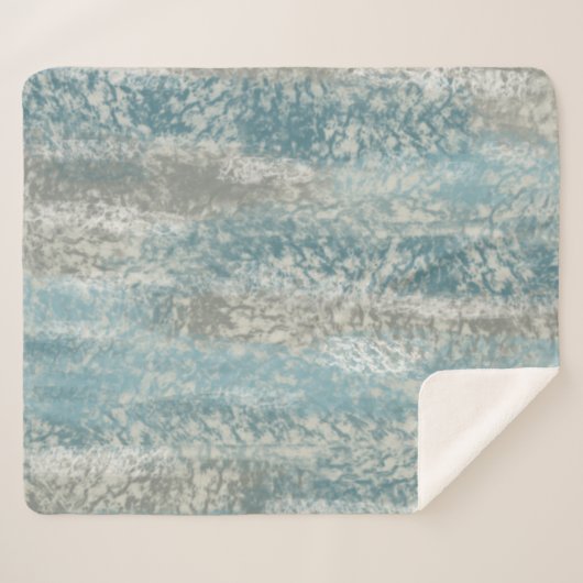 Abstract Soft Hues Gray Blauwgroen Sherpa Blanket Sherpa Deken (Voorkant (horizontaal))
