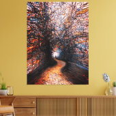 Abstract Solitude Road – Kleurrijk Boompad Canvas Afdruk (Insitu (Woonkamer))
