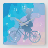 Abstract soonsopruismeisje vierkante klok (Voorkant)