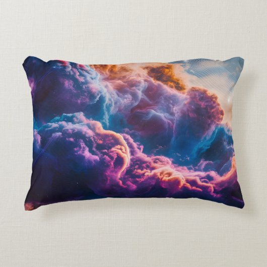 Abstract Space Nebula Art - Colorful Cosmic Accent Kussen (Voorkant)