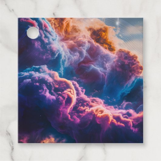 Abstract Space Nebula Art - Colorful Cosmic Bedankjes Labels (Voorkant)