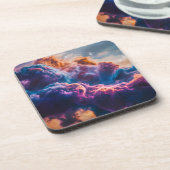 Abstract Space Nebula Art - Colorful Cosmic Bier Onderzetter (Linkerzijde)