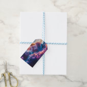 Abstract Space Nebula Art - Colorful Cosmic Cadeaulabel (Met Touw)