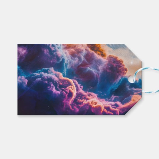 Abstract Space Nebula Art - Colorful Cosmic Cadeaulabel (Voorkant (Horizontaal))