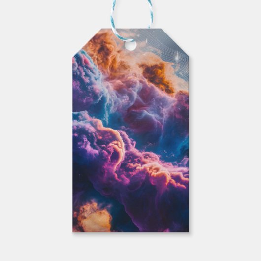 Abstract Space Nebula Art - Colorful Cosmic Cadeaulabel (Voorkant)