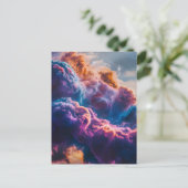 Abstract Space Nebula Art - Colorful Cosmic Feestdagenkaart (Staand voorkant)