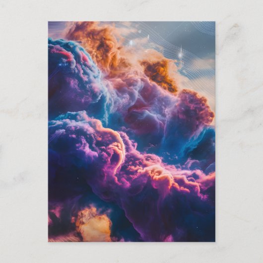 Abstract Space Nebula Art - Colorful Cosmic Feestdagenkaart (Voorkant)