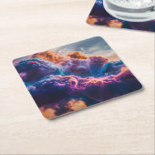 Abstract Space Nebula Art - Colorful Cosmic Kartonnen Onderzetters (Schuin)