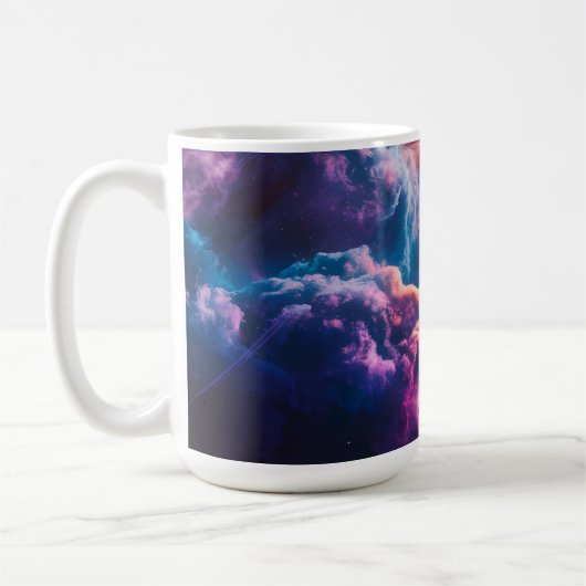 Abstract Space Nebula Art - Colorful Cosmic Koffiemok (Links)