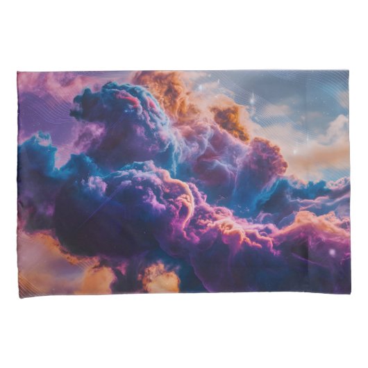 Abstract Space Nebula Art - Colorful Cosmic Kussensloop (Voorkant-Rechts)