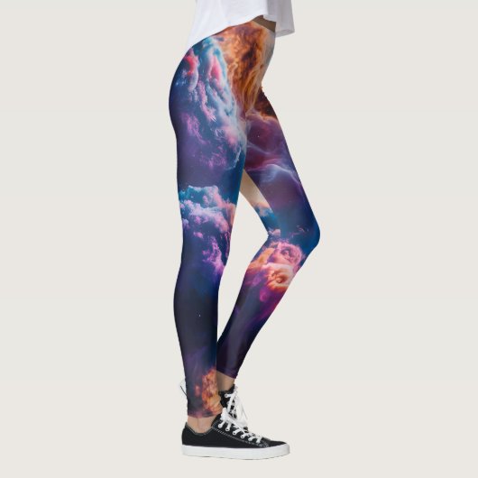 Abstract Space Nebula Art - Colorful Cosmic Leggings (Rechts)