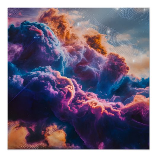 Abstract Space Nebula Art - Colorful Cosmic Perfect Poster (Voorkant)