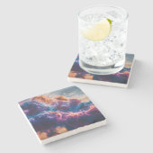 Abstract Space Nebula Art - Colorful Cosmic Stenen Onderzetter (Zijkant)