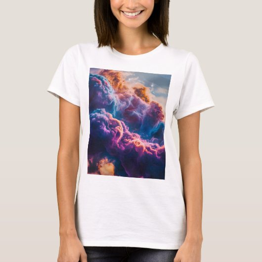 Abstract Space Nebula Art - Colorful Cosmic T-shirt (Voorkant)