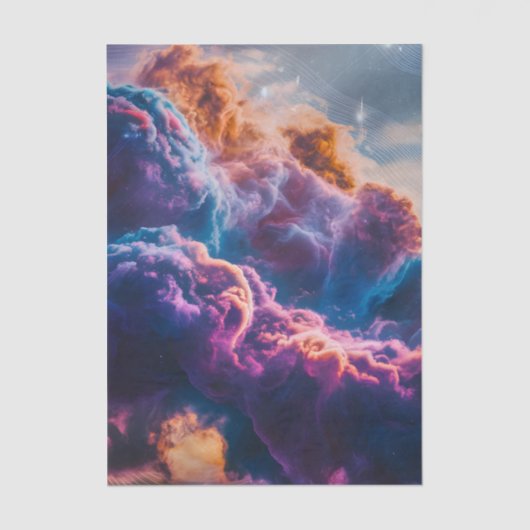 Abstract Space Nebula Art - Colorful Cosmic Tissuepapier (Voorkant)