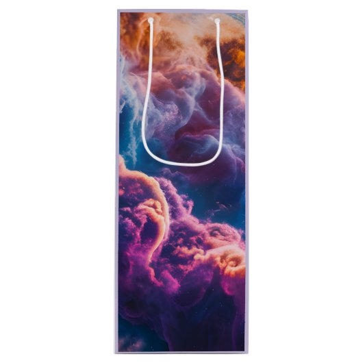 Abstract Space Nebula Art - Colorful Cosmic Wijn Cadeautas (Voorkant)