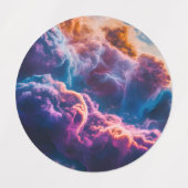 Abstract Space Nebula Art - Colorful Labels (Design 1)