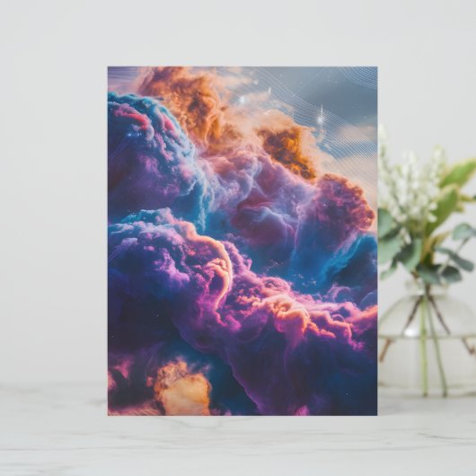 Abstract Space Nebula Art - Colorful Paper Sheet (Staand voorkant)
