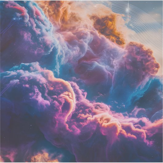 Abstract Space Nebula Art - Colorful Stickers (Voorkant)