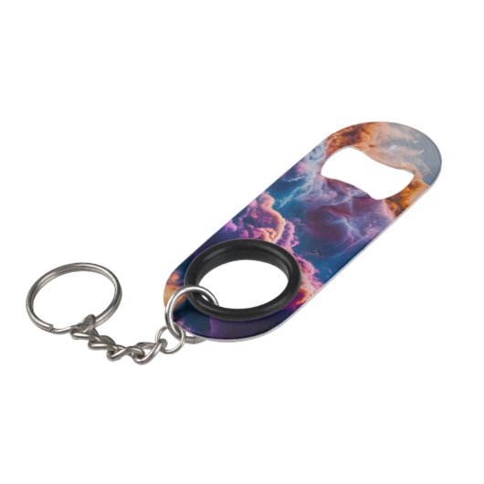 Abstract Space Nebula Cosmic Bottle Opener Mini Flessenopener (Voorkant Gekanteld)