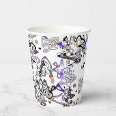 Abstract spatborstel modern stijlvol mode papieren bekers (Achterkant)