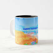 Abstract speciaal voor Vaderdag Tweekleurige Koffiemok (Voorkant links)