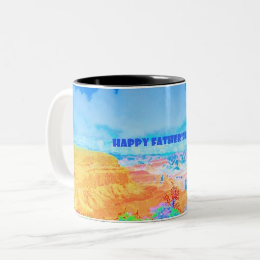 Abstract speciaal voor Vaderdag Tweekleurige Koffiemok (Voorkant links)