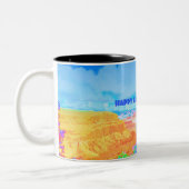 Abstract speciaal voor Vaderdag Tweekleurige Koffiemok (Links)