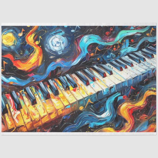 Abstract Spectrum Piano Schilderen Decoupage Tissuepapier (Voorkant)