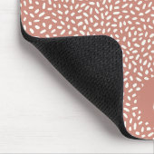 Abstract Speelse Witte Stippen Bruine Monogram Muismat (Hoek)