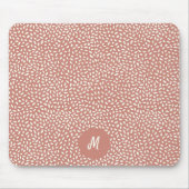 Abstract Speelse Witte Stippen Bruine Monogram Muismat (Voorkant)