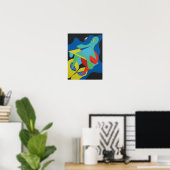 Abstract Speelveld van Gekleurde Vormen Print (Thuiskantoor)