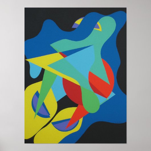 Abstract Speelveld van Gekleurde Vormen Print (Voorkant)