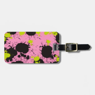 Abstract spetterpatroon bagagelabel
