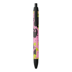 Abstract spetterpatroon zwarte inkt pen